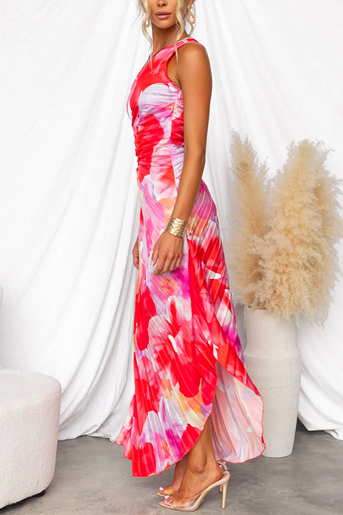 Lila™ | Chic One-Shoulder Pleated Dress