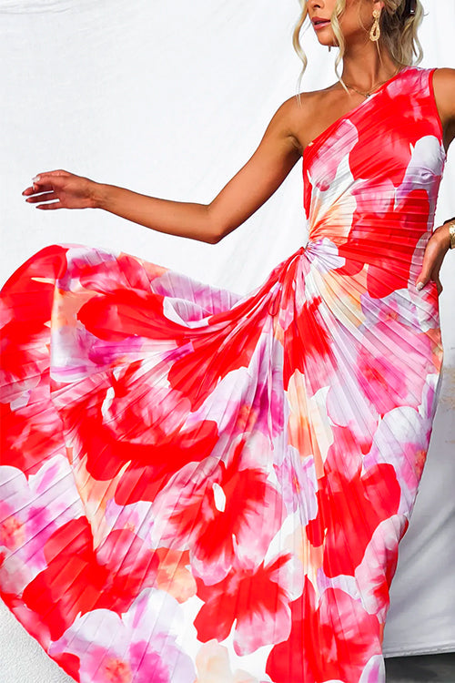 Lila™ | Chic One-Shoulder Pleated Dress