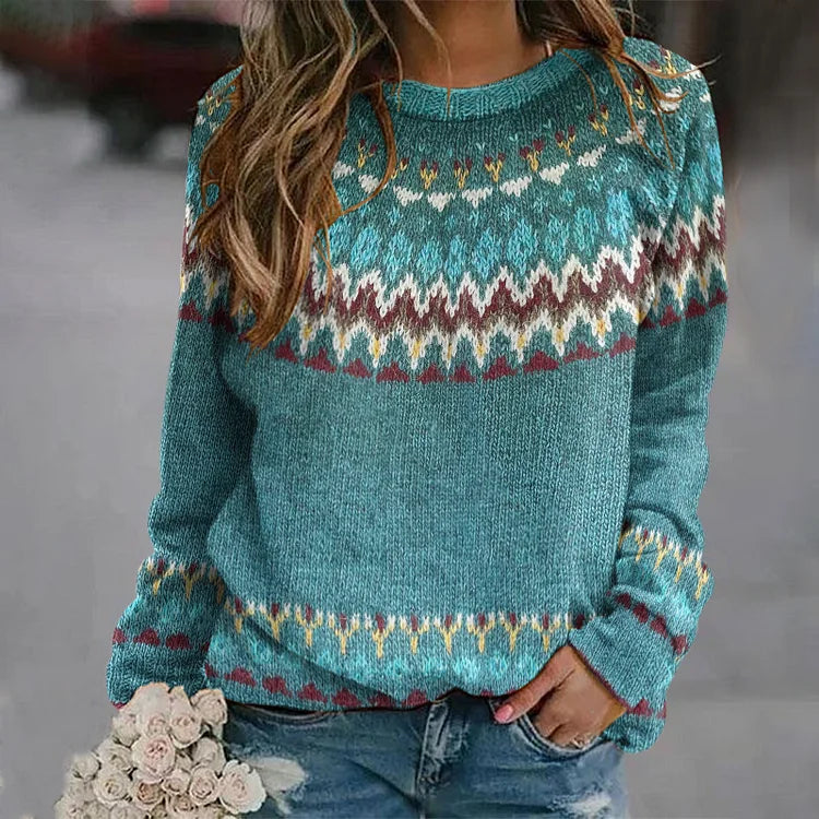 ALINA™ | Luxe Wave-Pattern Pullover