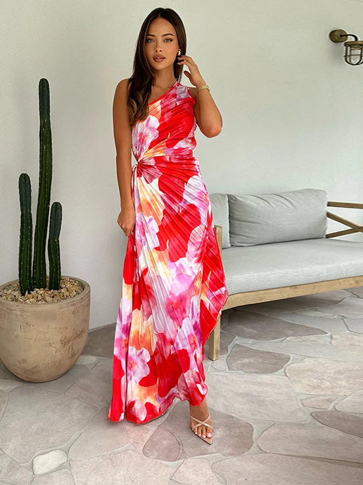 Lila™ | Chic One-Shoulder Pleated Dress