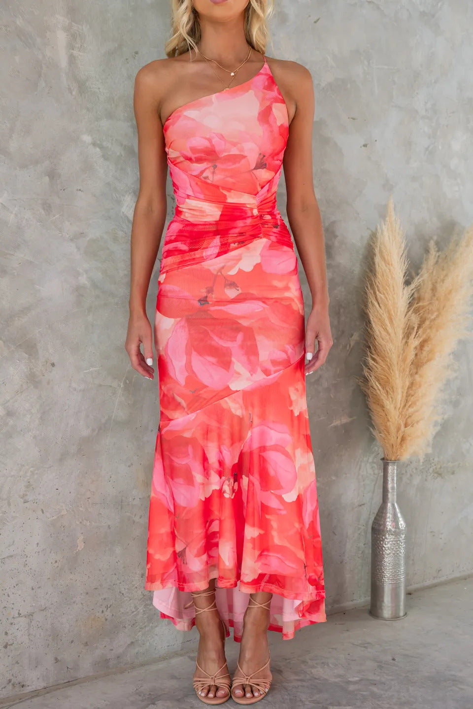 Livia™ | Chic One-Shoulder Pleated Dress