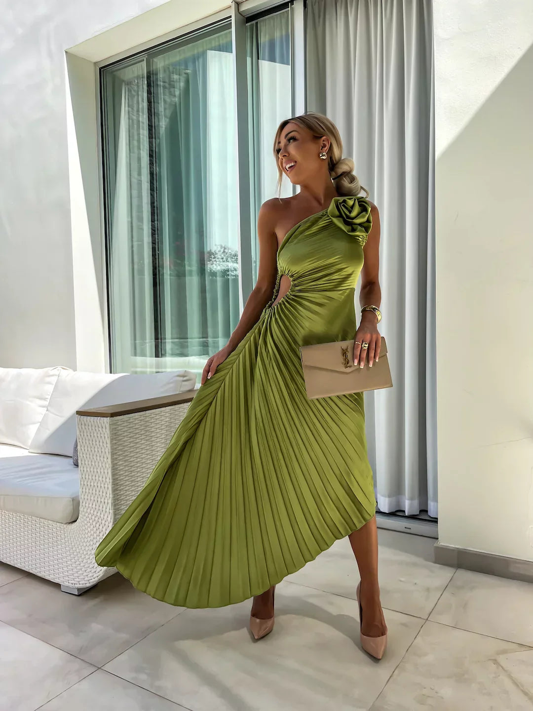 ISLA | Enchanting One-Shoulder Floral Dress