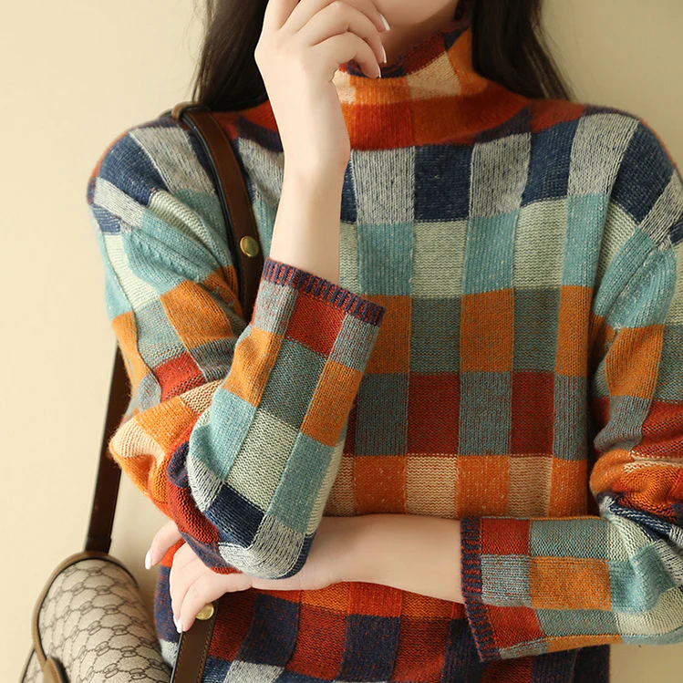 Kylie™ | Cozy Bouclé Pullover with Colourful Accents