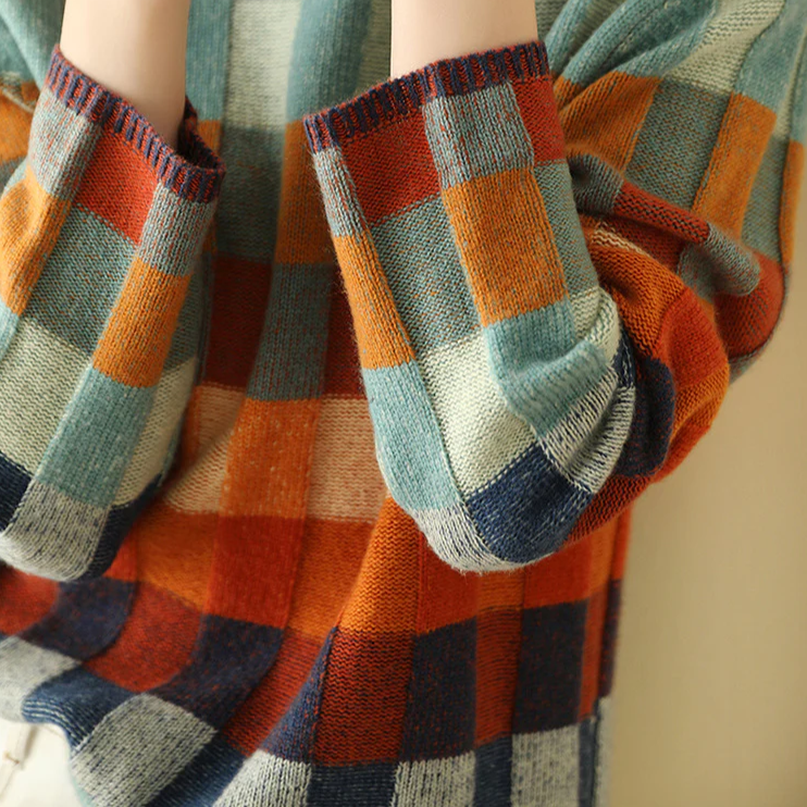 Kylie™ | Cozy Bouclé Pullover with Colourful Accents