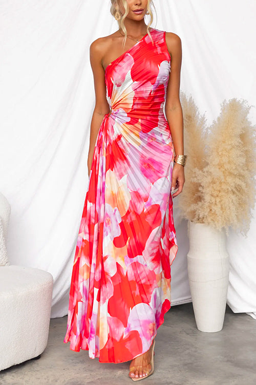Lila™ | Chic One-Shoulder Pleated Dress