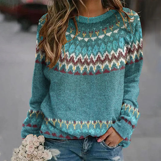 ALINA™ | Luxe Wave-Pattern Pullover