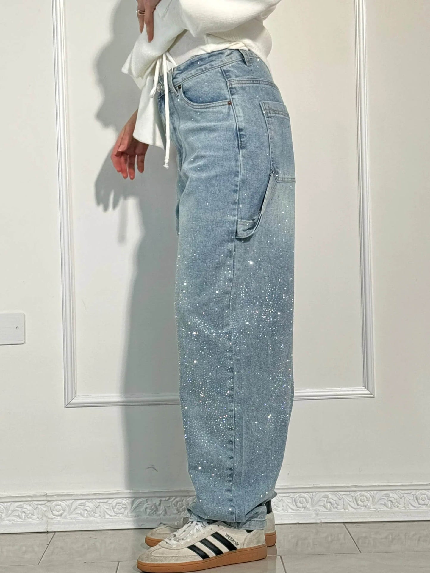 LUNA | Elegant High-Waisted Wide-Leg Trousers with Chic Button Accents