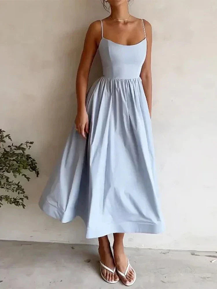 Aven | Elegant Scoop Neck Strappy Dress