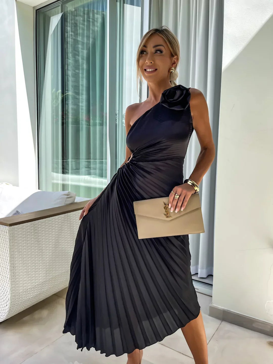 ISLA | Enchanting One-Shoulder Floral Dress