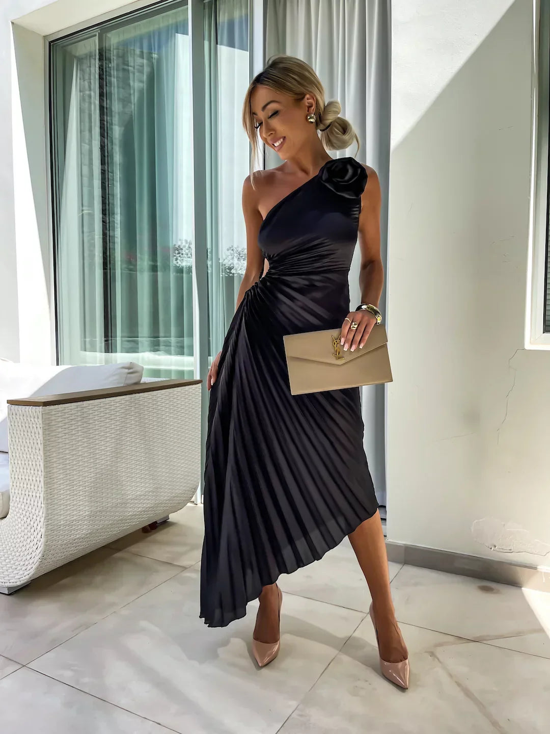 ISLA | Enchanting One-Shoulder Floral Dress