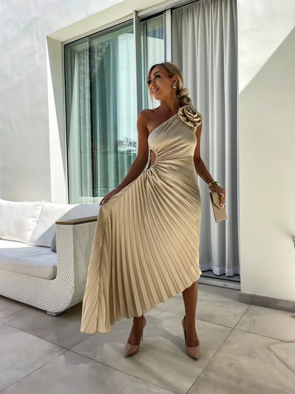 ISLA | Enchanting One-Shoulder Floral Dress